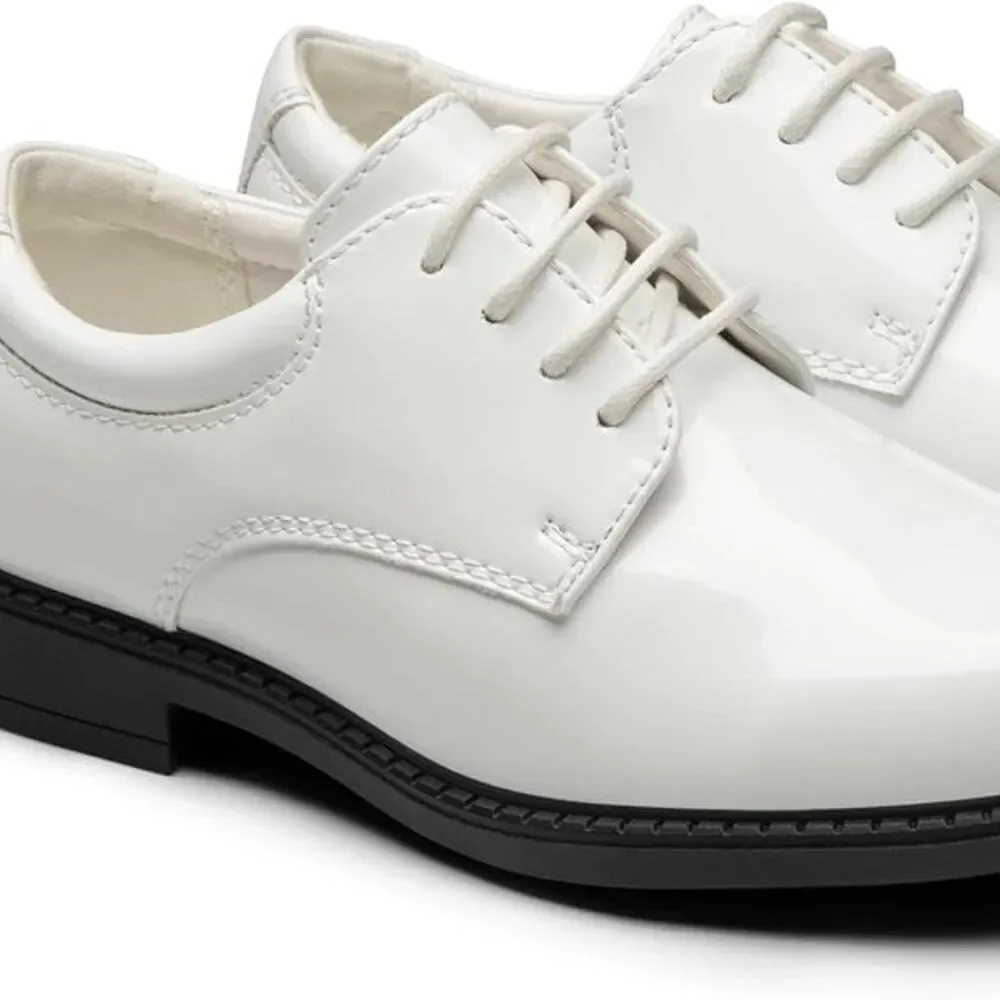 Bruno Marc Boy's Classic Oxfords Dress Shoes White Size 6 Big Kid